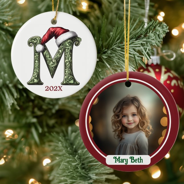Ornement de Noël Monogramme personnalisé (Créateur téléchargé)