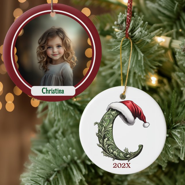 Ornement de Noël Monogramme personnalisé (Créateur téléchargé)