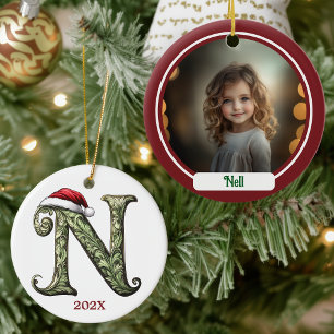 Ornement de Noël Monogramme personnalisé