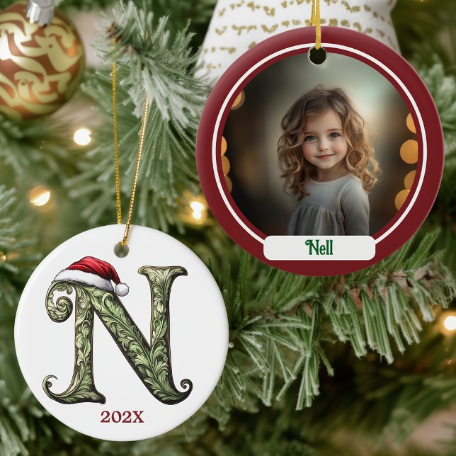 Ornement de Noël Monogramme personnalisé (Créateur téléchargé)