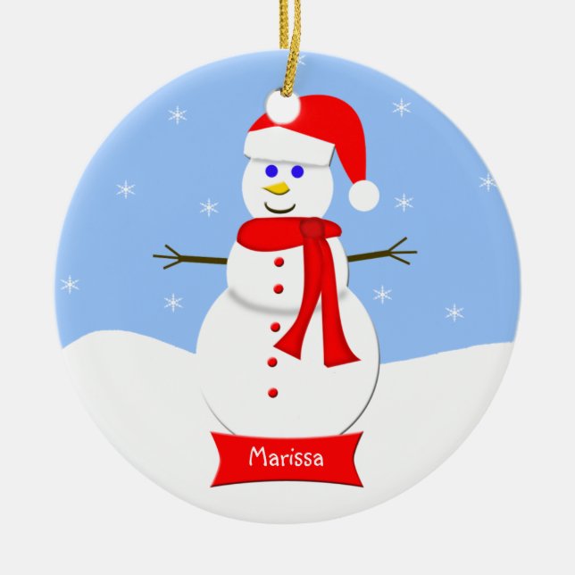 Ornement de Noël Monogramme Snowman (Devant)