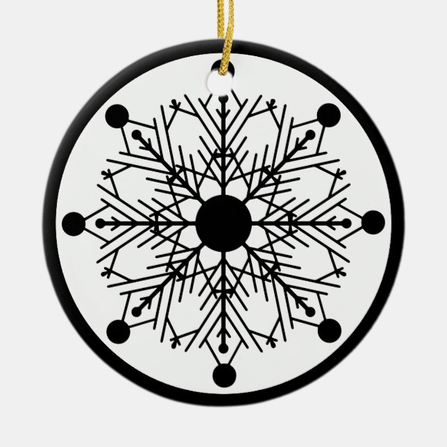 Ornement de Noël noir et blanc (Devant)