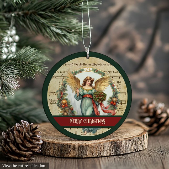 Ornement de Noël nostalgique Accent d'ange vintage (Nostalgic Christmas Ornament Vintage Angel Accent)