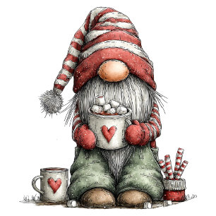 Ornement de Noël ovale en céramique de gnome