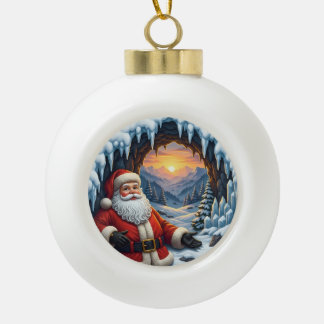 Ornement de Noël Père Noël 2025 – Scène hivernale 