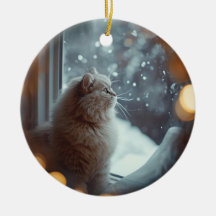 Ornement de Noël personnalisé avec photo de chat