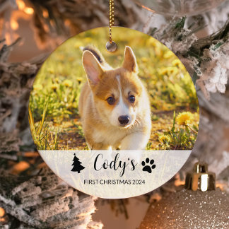 Ornement de Noël personnalisé avec photo de chien