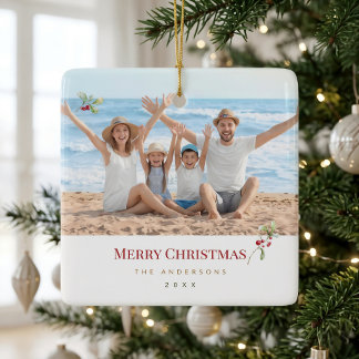 Ornement de Noël personnalisé avec photo de famill