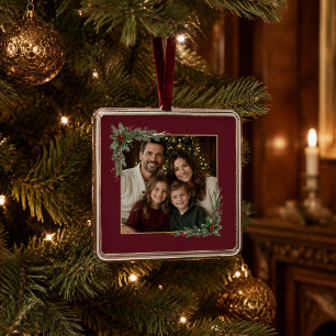 Ornement de Noël personnalisé avec photo de famill