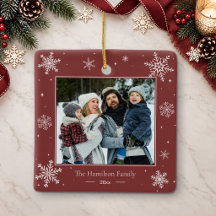 Ornement de Noël personnalisé avec photo de famill