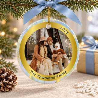 Ornement de Noël personnalisé avec photo de famill
