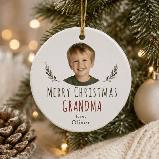 Ornement de Noël personnalisé avec photo de grand-