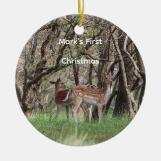 Ornement de Noël personnalisé cerf de la forêt