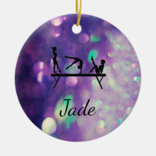 Ornement de Noël personnalisé de gymnastique viole