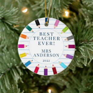 Ornement de Noël personnalisé du meilleur enseigna
