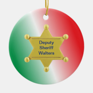 Ornement de Noël personnalisé du shérif