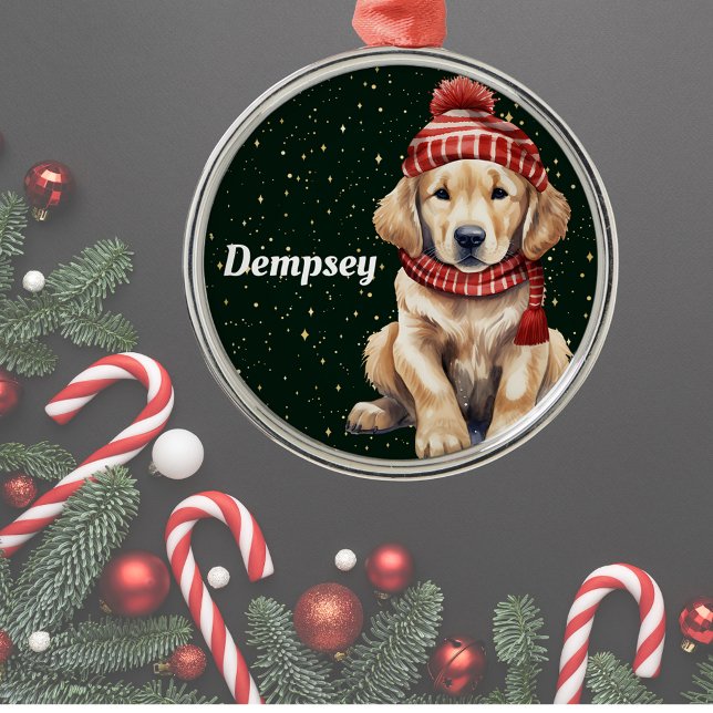 Ornement de Noël personnalisé Golden Retriever (Créateur téléchargé)