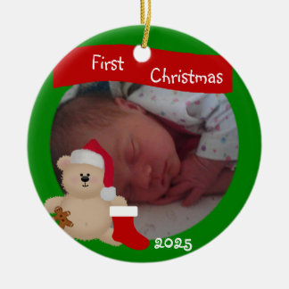 Ornement de Noël personnalisé Ourson pour premier