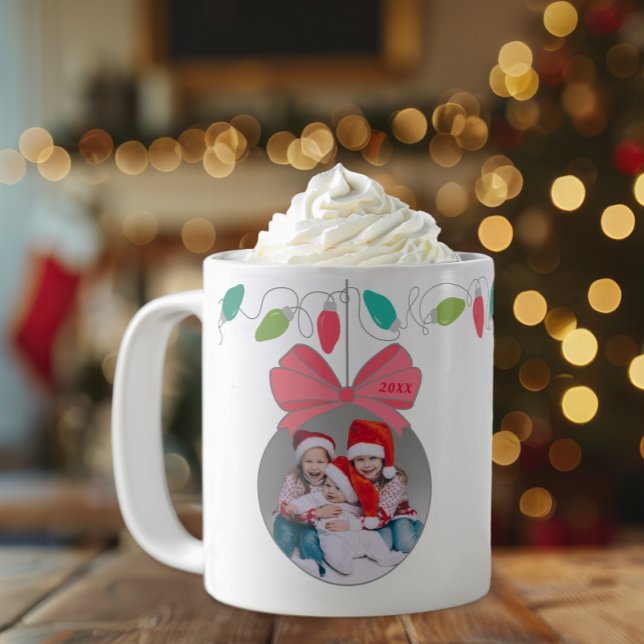 Ornement de Noël personnalisé Photo Mug (Family Photo Christmas Mug Keepsake)