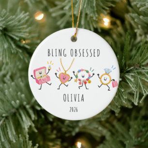 Ornement de Noël personnalisé pour accro au Bling