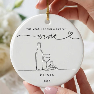 Ornement de Noël personnalisé pour amateur de vin