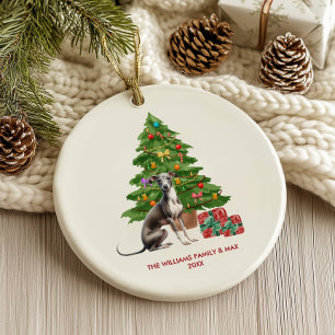 Ornement de Noël personnalisé pour chien Greyhound