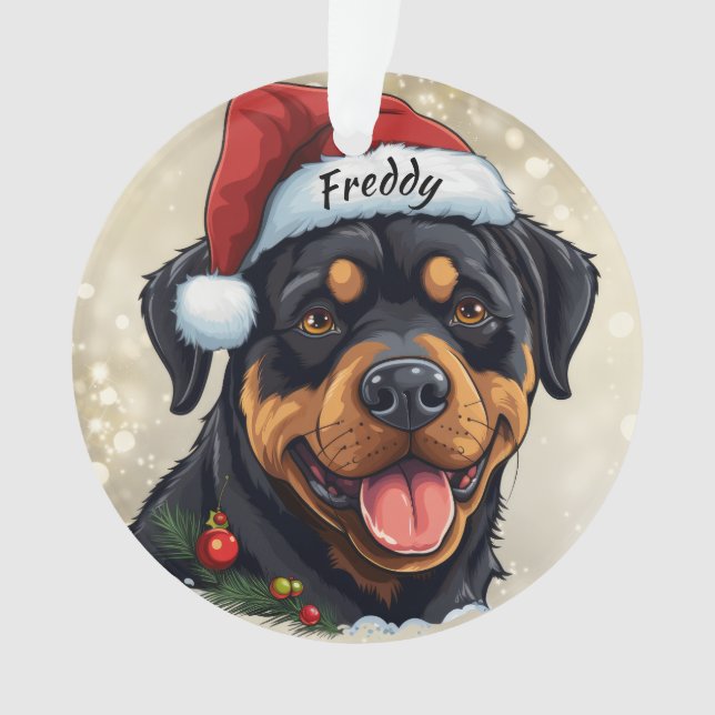 Ornement de Noël personnalisé Rottweiler (devant)