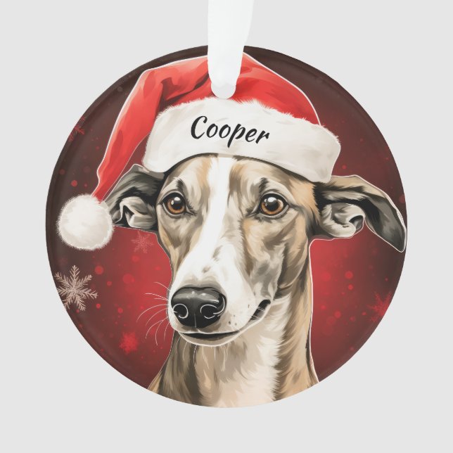Ornement de Noël personnalisé Whippet (devant)