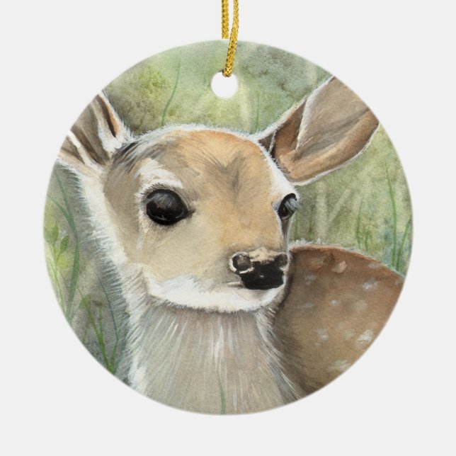 Ornement de Noël Petit Faon Mignon (Devant)