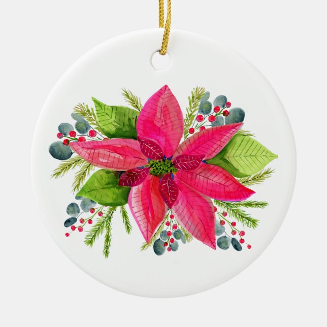 Ornement de Noël Poinsettia  (Devant)