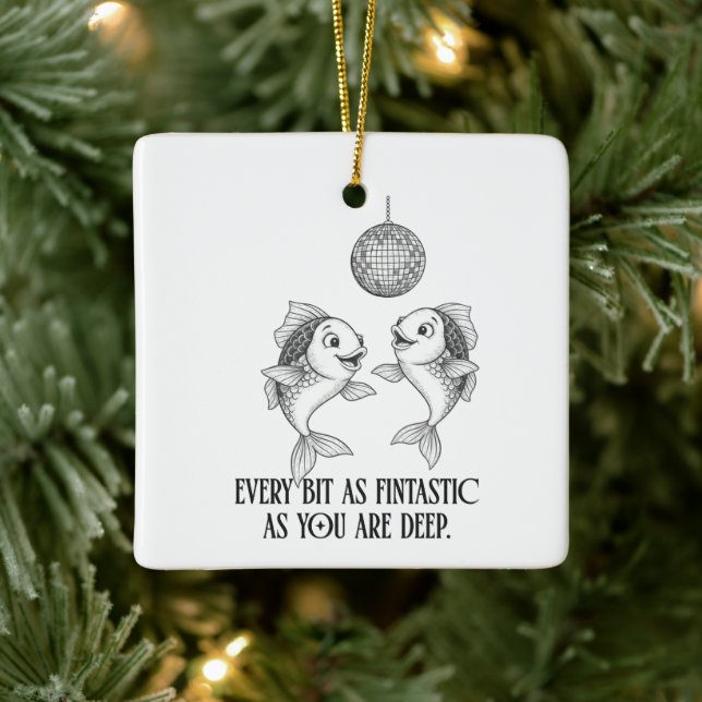 Ornement de Noël Poisson du zodiaque Pun (Arbre)