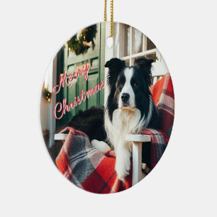 Ornement de Noël pour amateur de chien Border Coll