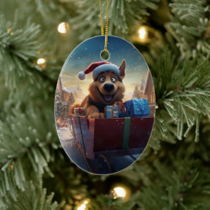 Ornement de Noël pour animal de compagnie Berger A