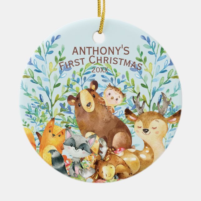 Ornement de Noël pour bébé Animaux de la forêt (Devant)