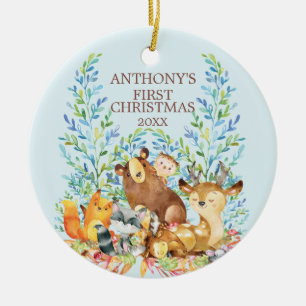Ornement de Noël pour bébé Animaux de la Forêt