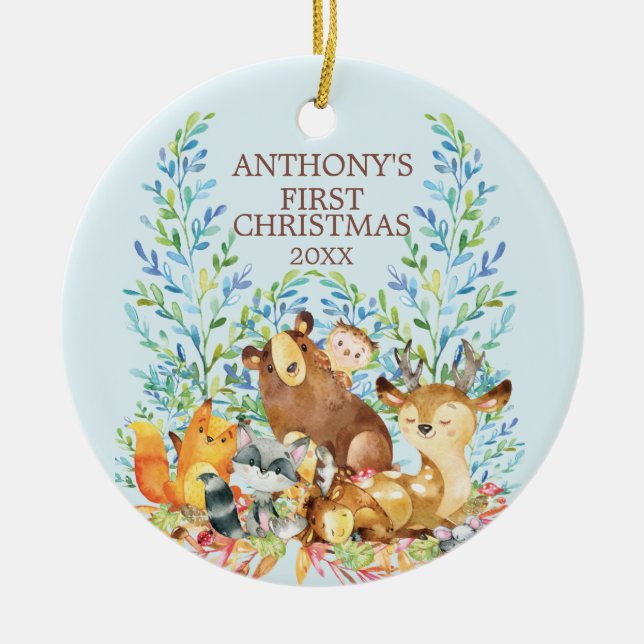 Ornement de Noël pour bébé Animaux de la Forêt (Devant)
