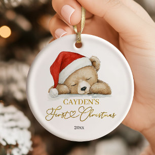 Ornement de Noël pour bébé ours pour son premier N