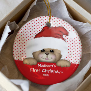 Ornement de Noël pour bébé ours Santa pour son pre