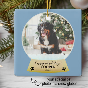 Ornement de Noël pour chien moderne et heureux ave