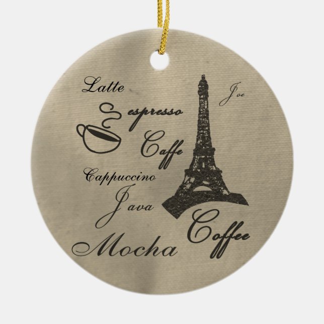 Ornement de Noël pour les amateurs de café (Devant)