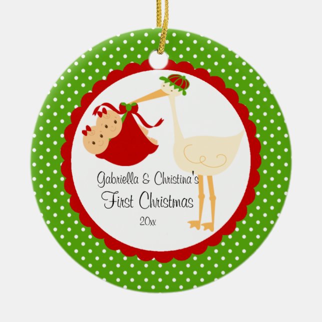 Ornement de Noël pour les premières fêtes de bébé  (Devant)