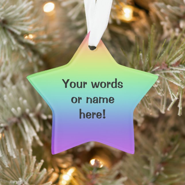 Ornement de Noël Rainbow Star personnalisable (Arbre)
