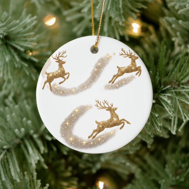 Ornement de Noël Renne Doré (Arbre)