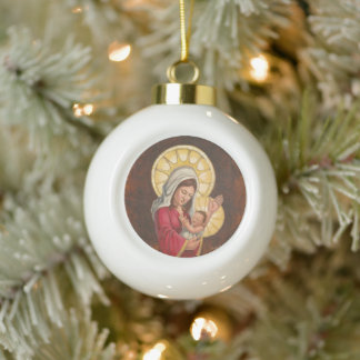 Ornement de Noël représentant la Vierge et l'Enfan