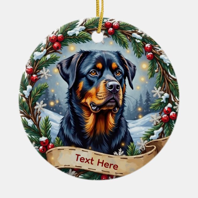 Ornement de Noël Rottweiler (Devant)