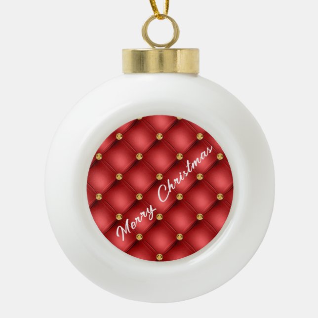 Ornement de Noël Rouge et Or (Devant)