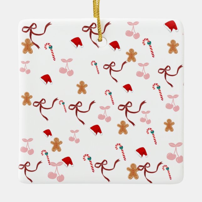 Ornement de Noël Ruban Coquette Mignon  (Devant)