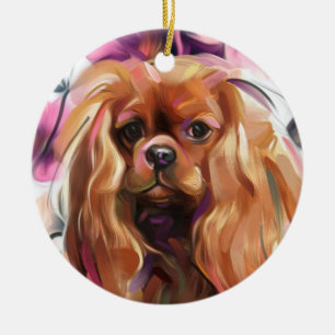 Ornement de Noël Ruby Cavalier  Flore Vintage