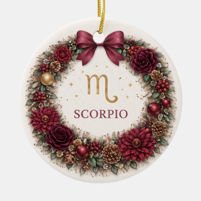 Ornement de Noël Scorpion Zodiaque – Hiver Profond (Devant)