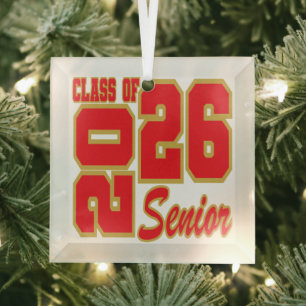 Ornement de Noël Senior 2026 Ornement de verre